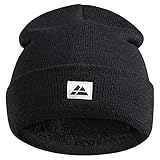 DANISH ENDURANCE Gorro Invierno con Forro Polar, Beanie Suave, Materiales Reciclados, Hombre y Mujer, Negro, Talla única