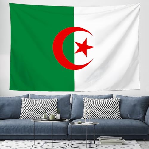 Tapisserie drapeau Algérie tenture murale salon grand format textile