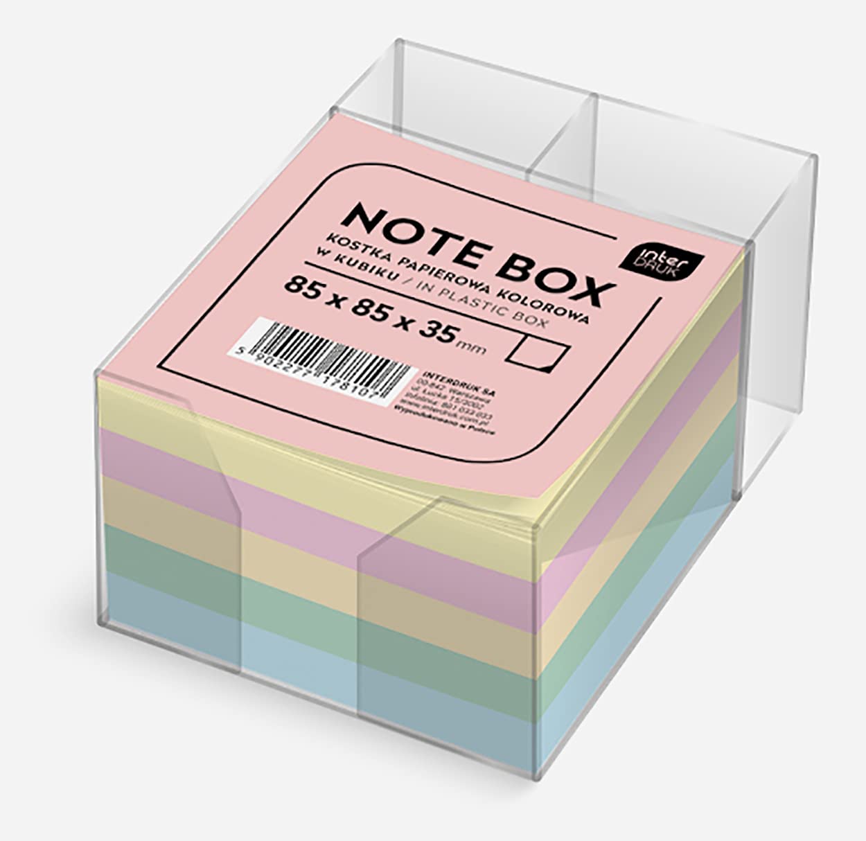 Coloured Memo Cube 85 x 85 x 35 mm Loose Sheets in a Plastic Holder