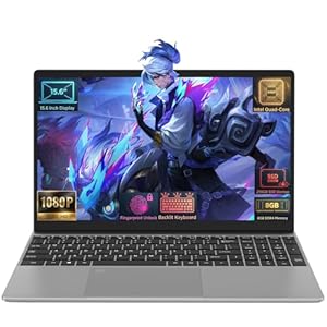 Trygood Laptop 15, 6 Zoll Full HD IPS Display | Notebook mit Fingerabdruck-ID & Beleuchteter Tastatur, 8GB RAM 256GB SSD, Intel Quad-Core N5100, Schlankes Design für Business, Uni & Home Office
