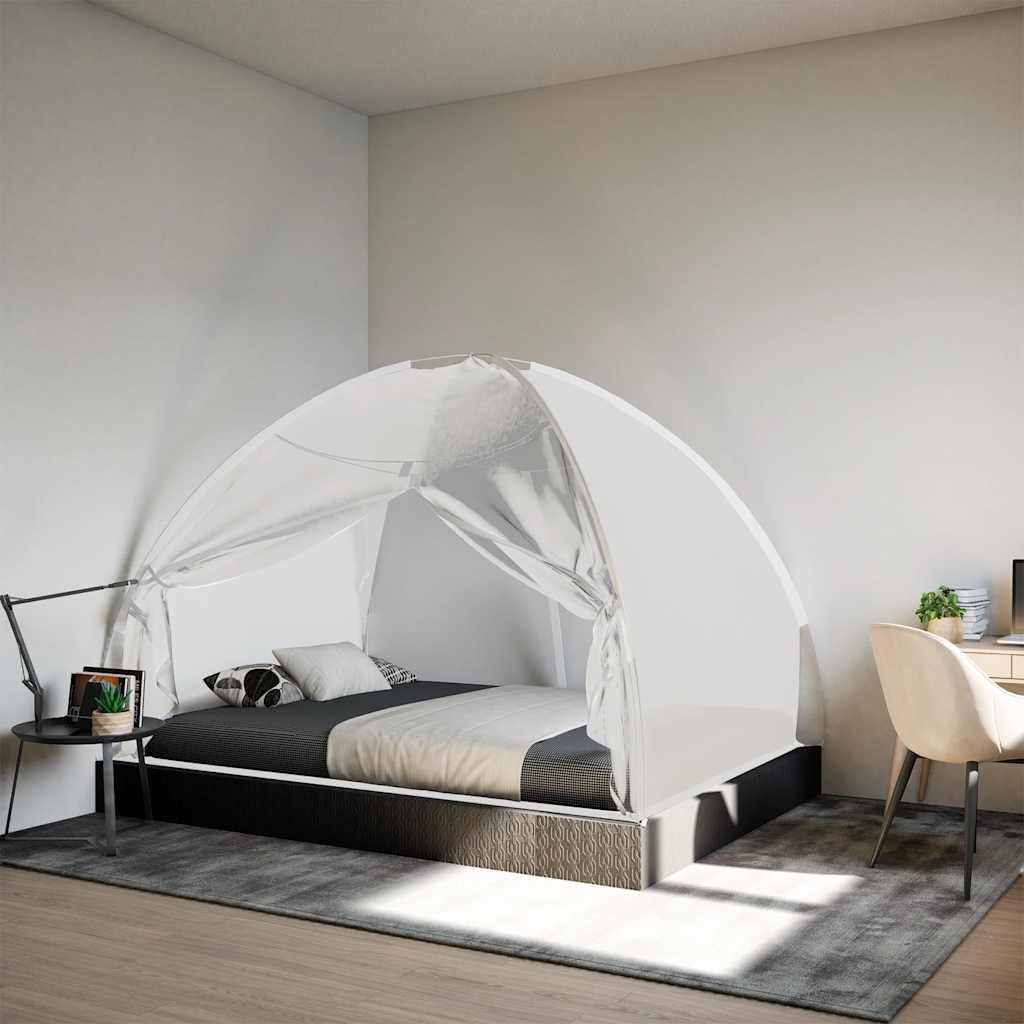 vidaXL Mosquito Net Mongolia with Doors, Bed Mosquito Mesh Net for Bedroom Decorative, Bed Tent Canopy for Mosquitoes Insects Flies, 220 Mesh White