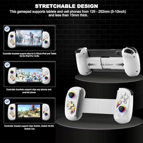 Controlador de juego inalámbrico arVin RGB para iPad, Switch y CODM Mobile 5