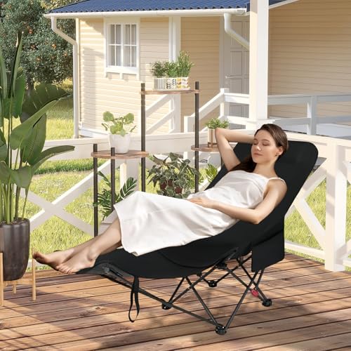 Chaise de camping pliable réglable avec repose-pieds et support - 7