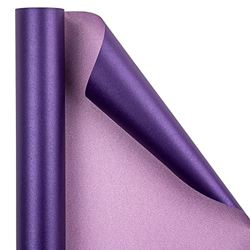 Image of RUSPEPA Purple Matte Wrapping Paper - Solid Color Pearly - luster Paper Perfect for Wedding, Birthday, Christmas, Baby Shower -17 Inches X 32.8 Feet