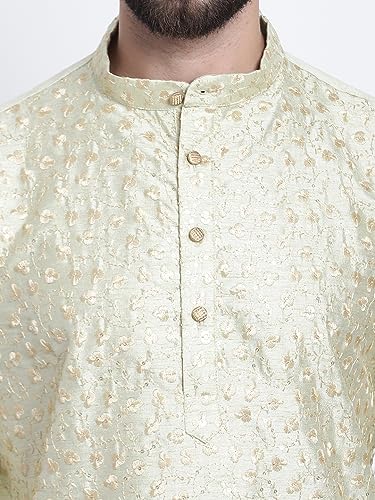 Image of SOJANYA (Since 1958 Men's Cotton Blend Navy Paisley Design only Long Kurta