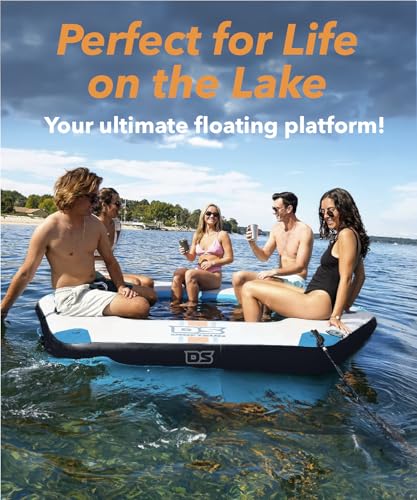 Driftsun Plataforma inflável flutuante – ilha inflável – tapete flutuante para lagos e barcos – jang