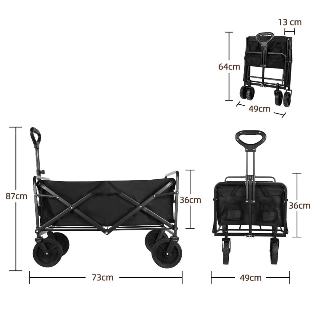 Suwequest Carro plegable de gran capacidad para playa, jardín, carrito plegable para exteriores, carrito de utilidad portátil