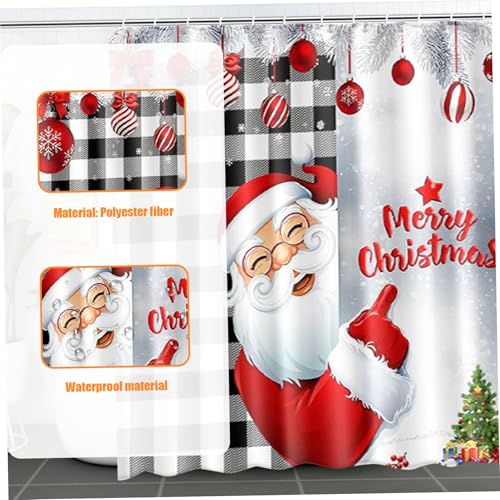 Rideau de douche Noël avec tapis de bain pour illuminer votre salle de bain