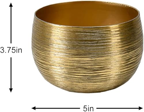 Miniatura 6 de Serene Spaces Living Juego de 12 cuencos de aluminio grabados en oro portavelas flotantes florero decorativo popurrí captura para entrada centro de