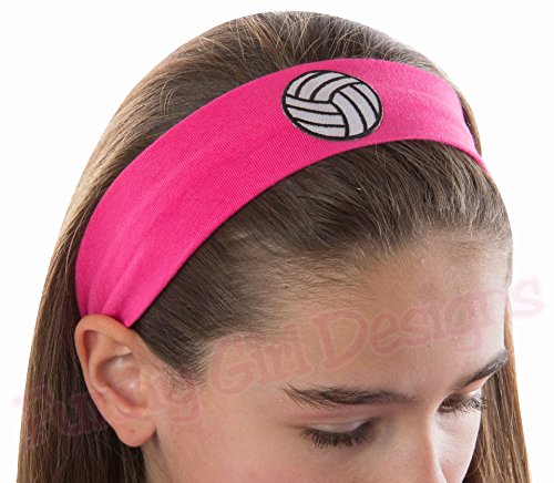 Funny Girl Designs Volleyball Patch Cotton Stretch Headband for Girls Teens and Adults - Volleyball Team Gift2