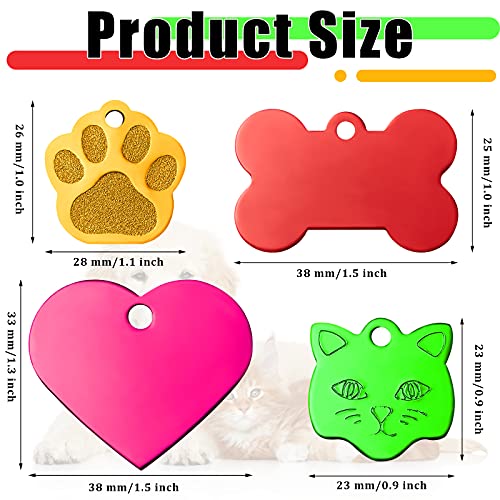 Frienda FRIENDA-155 40 Pieces Pet Id Tag Colorful Blank Dog Tags Personalized Dog Tags Aluminum Pet Name thumb #1