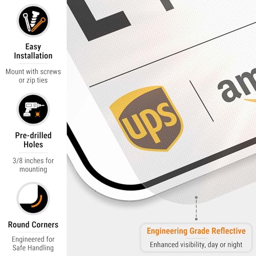 Image of Package Delivery Sign, Delivery Instructions Deliver All Package to Front Door Up Arrow Sign, 12x18 Inches, 3M EGP Reflective .063 Aluminum, Fade Resistant, Made in USA by Sigo Signs