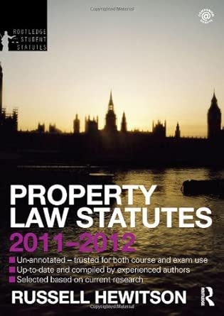 Property Law Statutes 2011-2012 3rd Edition book cover