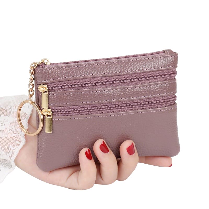 Wallet for Women Men Fashion Multi-Card Space PU Leather Handbag Short Card Cash Wallets Credit Card Slim Wallet Gift (Light Purple)