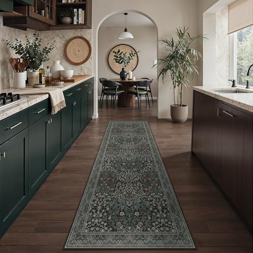 58% Off HUGEAR Vintage Floral Machine Washable Runner Rug
