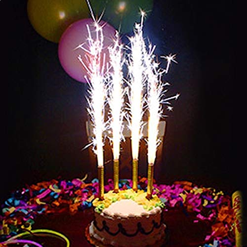 FX DISTRIBUTION Lot de 4 bougies fontaine pour décor de fête Sans Parfum - 60 Secondes