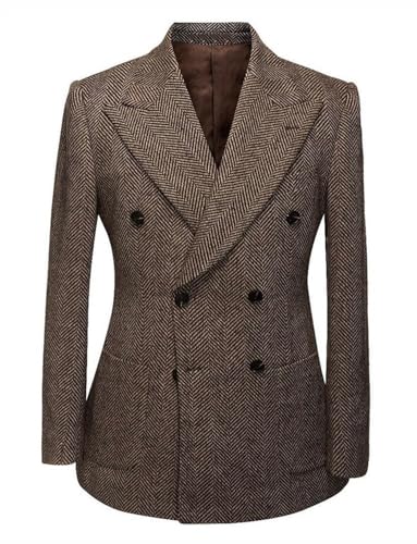Veste de Costume Homme à Chevrons Idéale pour Réunions et Événements Formels