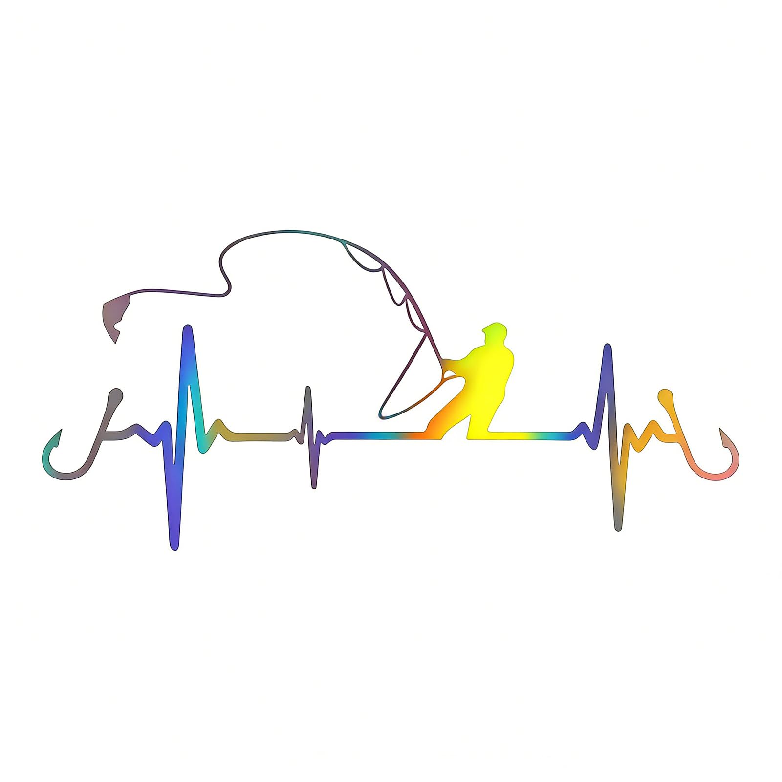 3 Color Fishing Heartbeat Vinyls Decal Sticker with Waterproof Design for Outdoor Vehicle Personalization Car Stickers and Decals