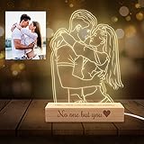 YAEILOV Personalized 3D Portrait Night Light with Photo Custom LED Name Lamp Acrylic Picture Plaque