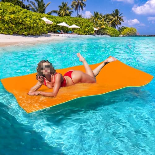 Tapis d'eau flottant avec mousse 3 couches et sangle intégrée
