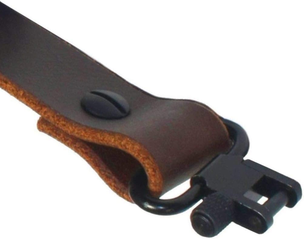 Handmade Fixed Length 1 Inch Wide Brown or Black Leather Sling- Custom Length and Hardware Options Available (Model FX1)