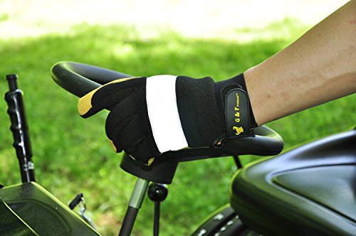 G & F 1091L Dark Owl High Visibility Reflective Performance Mechanics Work Gloves, Driving Gloves, Men's Large #TOP3