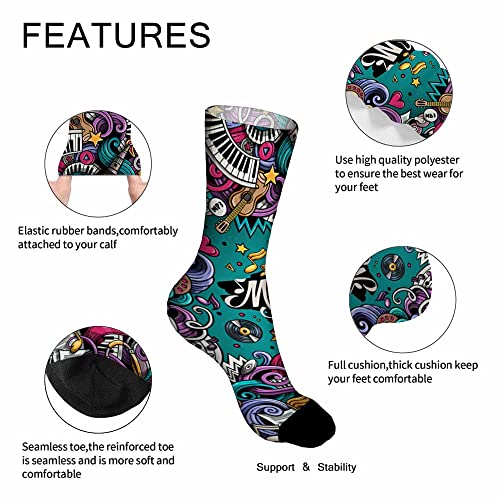 Image of Pehede Socks Mens Fun Dress Socks for Women Funny Novelty Crazy Design Socks