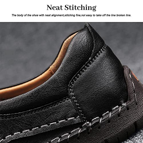 Maylrvjv Men's Loafers Slip-On Casual Leather Shoes Comfortable Soft Flexible Driving Flat Shoes3