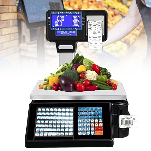 Báscula Comercial Digital con Impresora y Doble Display miniatura 1
