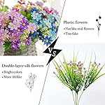6 Bundles Outdoor Artificial Flowers for Decoration,Silk Flowers UV Resistant Fake Flowers No Fade Faux Flowers Bouquet Hanging Plants for Indoor Outside Farmhouse Home Garden Rainbow Daisy Mums - Image 4