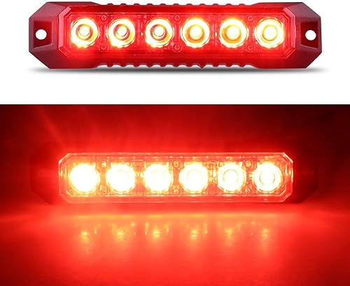 6 luces LED intermitentes de emergencia estroboscópicas de advertencia para automóviles de 12-24 V, camiones, vehículos, SUV, camioneta,