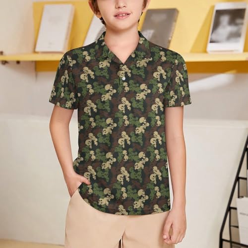 Boy's Polo Shirt Short Sleeve Tennis Shirts Collared Golf Shirt for Youth Teen4