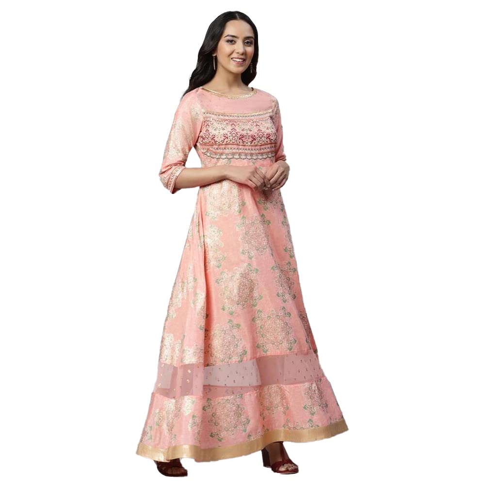 aurelia Women Pink Salt Geometric Printed Ankle Length A-Line Dress-picture-13