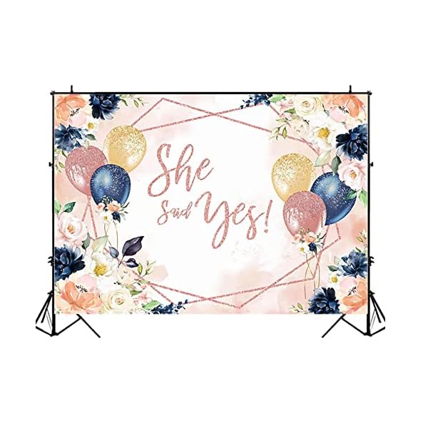 Fotohintergrund mit Aufschrift "She Said Yes", für Heiratsantrag, Hochzeit, Süßblumen, Luftballon, Valentinstag, Fotostudio, Requisiten, Vinyl, 2,1 x 1,5 m