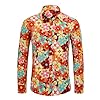 Century Star 70s Mens Disco Shirts Paisley Floral Shirt Outfits Casual Long Sleeve Button Down Funny Shirts for Men