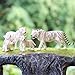Gemini&Genius White Tiger Family Set Realistic Animal Figurines with Cub, Safari Animals Family Playset Figures, Educational Wildlife World Models, Cake Toppers Christmas Birthday Gift for Kids