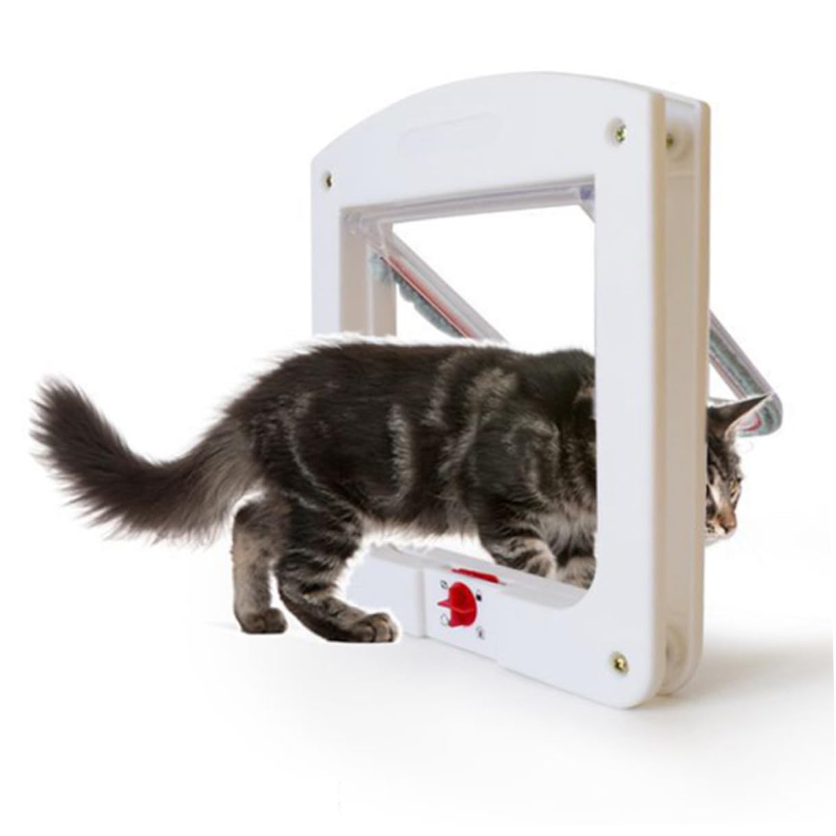 BESTYASH Chatière pour Animaux de Compagnie à Entrée Murale Contrôlable Facile à Installer en Abs et Acrylique pour Chat et Petit Chien 2pcs