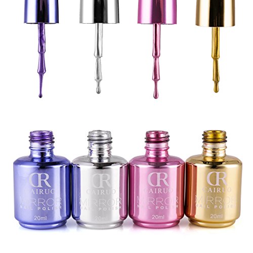 SKYMORE 4pcs Metallic Nail Polish Set Nail Art Kit Beauty Nail Art Set For Women Lady Girls