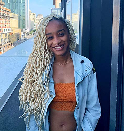 Niseyo 24 Inch New Faux Locs Crochet Hair 1 Pack Natural Color long Faux Locs Crochet Braids Hair (24 Inch 1 pack, 613#)