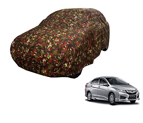 Image of Auto Hub Car Cover Compatible with City (Model: 2020 to Till Date) with Weather Proof, Triple Stitched, City Car Cover Jungle Look