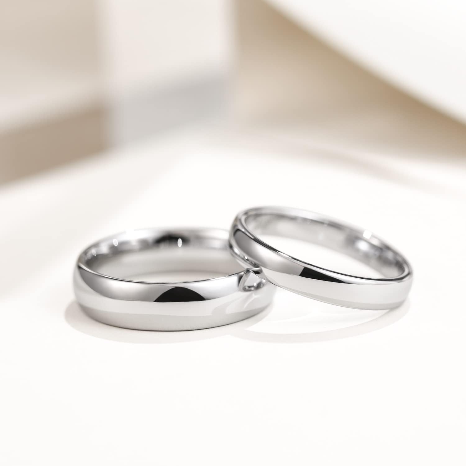 Zakk Anelli da donna e uomo in argento tungsteno sottile lucido anelli di fidanzamento fedi nuziali 2mm 4mm 6mm 8mm