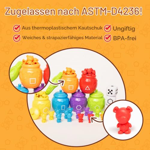 JOYIN Farben Lernen ab 2 3 4 5 Jahre,Montessori Mathe Spielzeug Mit Passenden Sortieren Tassen… – Ansicht 4