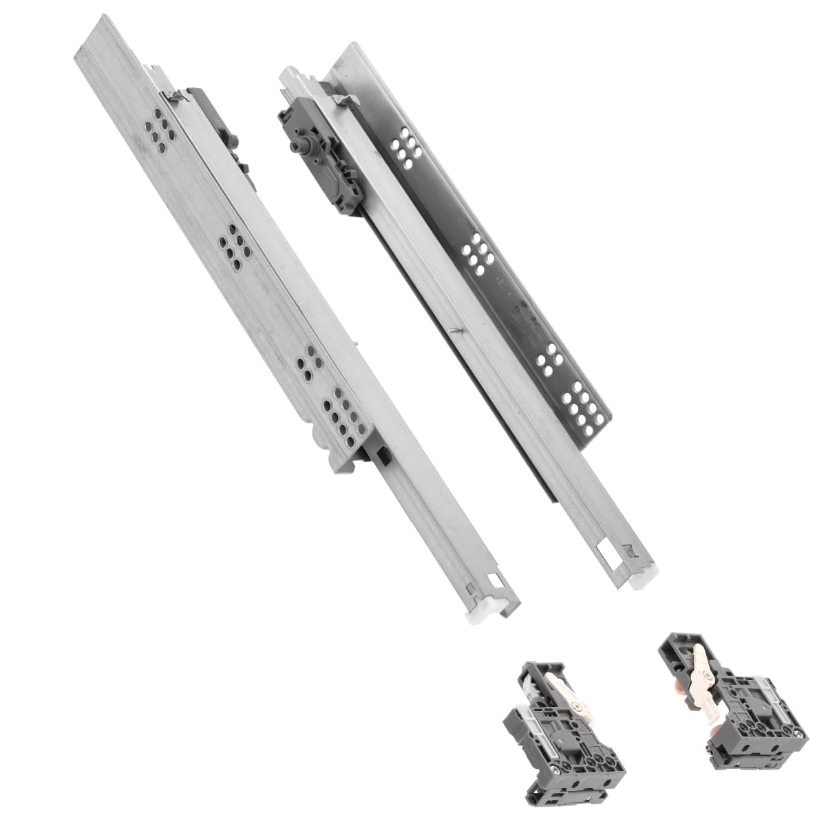 GTV - Underfloor Guides 3DFPO | Guide for Lower Mounting | 3D Regulation | Full Extension | Opening Synchronisation | Load up to 35 kg | L = 550 mm