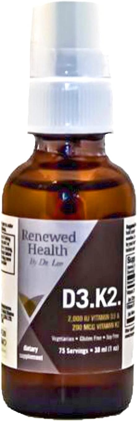 Vitamin D3 K2 Liquid Sublingual Liposomal Vitamin D3 as Cholecalciferol and K2 as MK7 Drops Up To 20x Increased Absorption With Liposomes Compared To Conventional Delivery Non-GMO Gluten, Soy Free