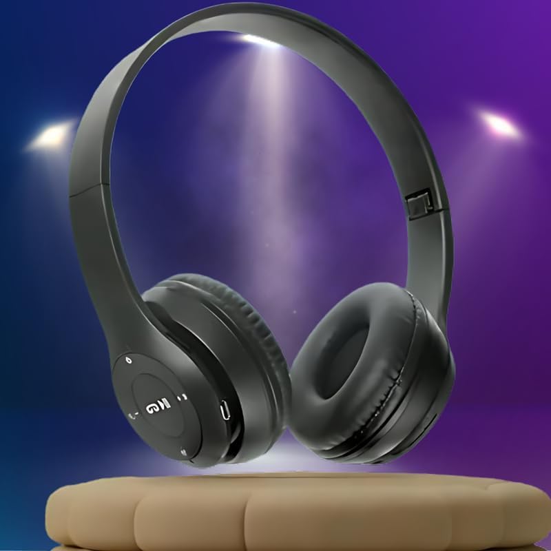 Image of Clokify Over-Ear Wireless Gaming Headphones, Bluetooth with Microphone with Long Battery Backup (Black)