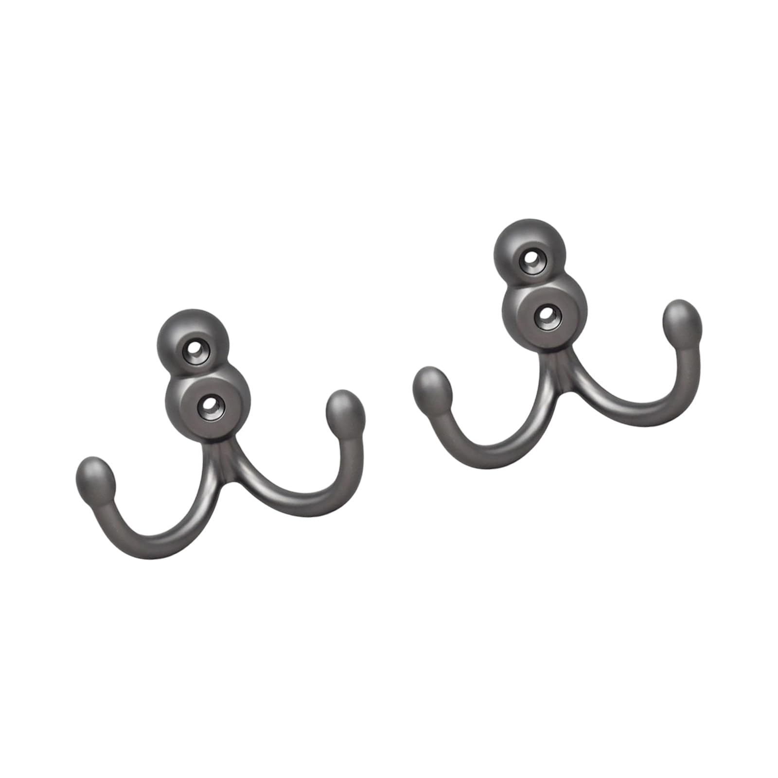 Tsophreniq Of 2 Easy Install Contemporary Double Hooks for Towels Coat Clothes and Hats Hanger Space Management Tool Modern Hooks Wardrobe Door Zinc Alloy Strong