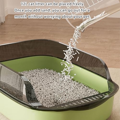 Arenero para gato extra grande con bordes altos miniatura 4