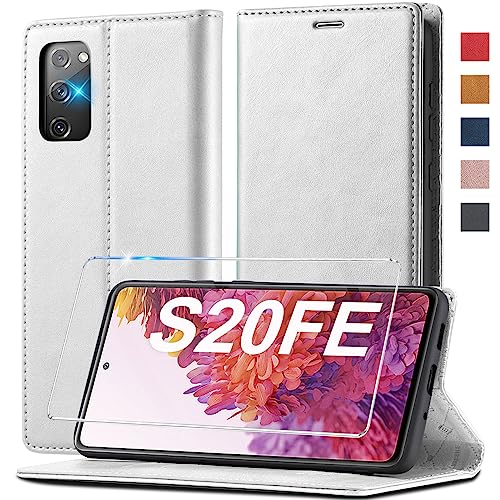 2023 Upgraded S20 FE Étui de protection en cuir pour Samsung Galaxy S20 FE [fonction support] [compartiment carte] pour Samsung S20 FE 5G/4G Étui de protection en cuir à rabat résistant aux chocs pour