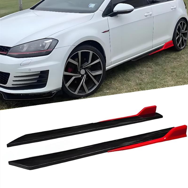 Faldones laterales deportivos en negro y rojo para coche Hyundai Tucson NX4