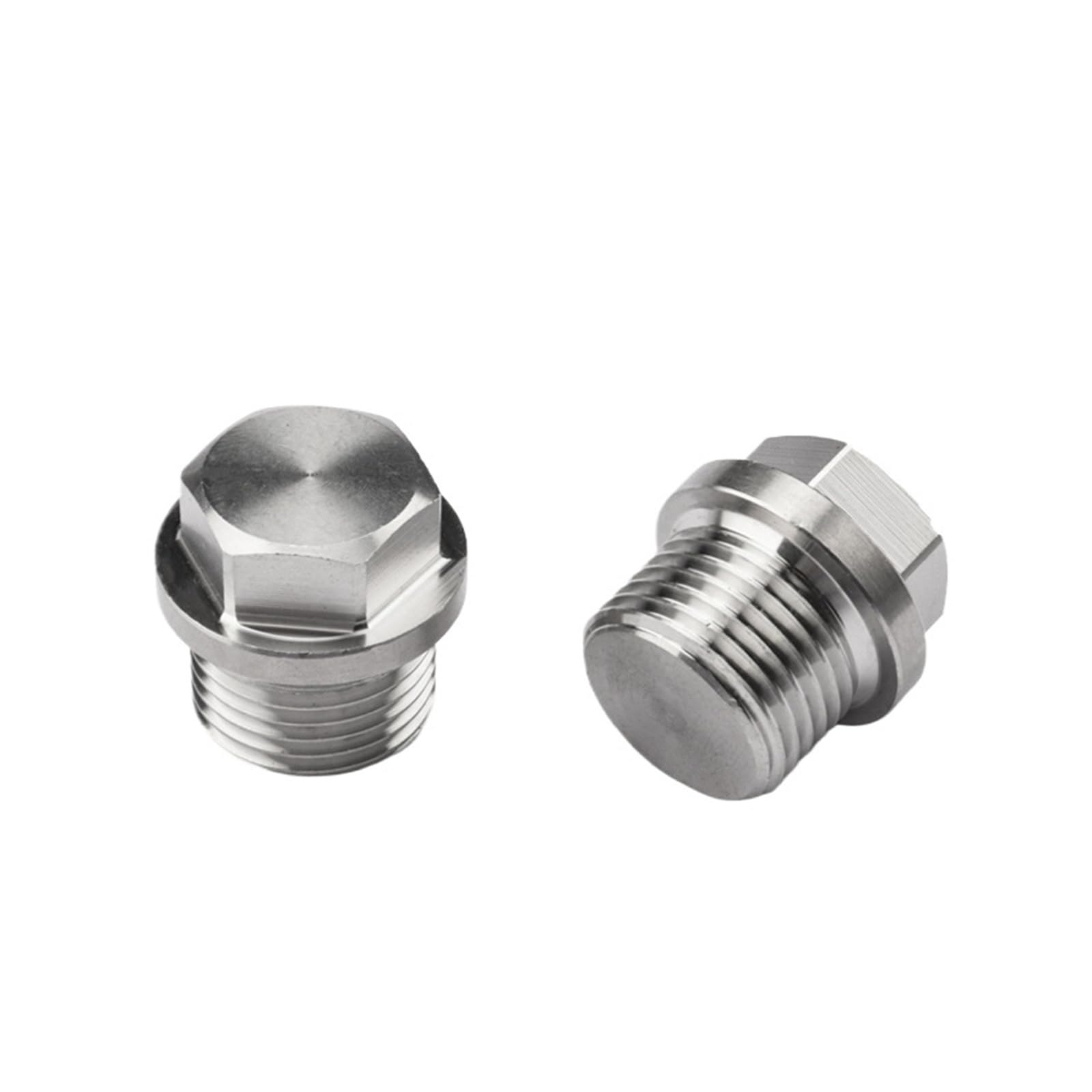 Tapón de extremo hexagonal con brida de acero inoxidable 304 y 316, rosca macho métrica BSP de 1/8", 1/4", 3/8", 1/2", 3/4", 1"(304Stainless Steel,BSPP1)